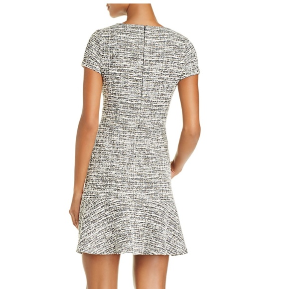 Aqua Tweed Ruffle Hem Dress - Picture 2 of 4